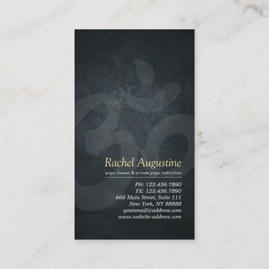 Elegant Black & Gold YOGA ZEN Symboolpenselen Visitekaartje (Achterkant)