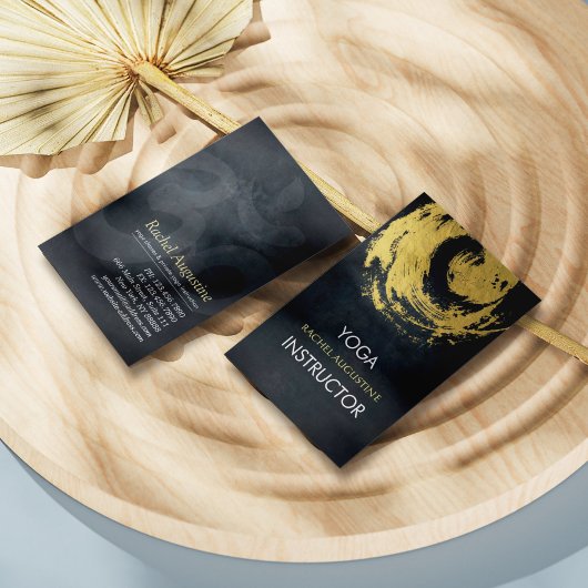 Elegant Black & Gold YOGA ZEN Symboolpenselen Visitekaartje