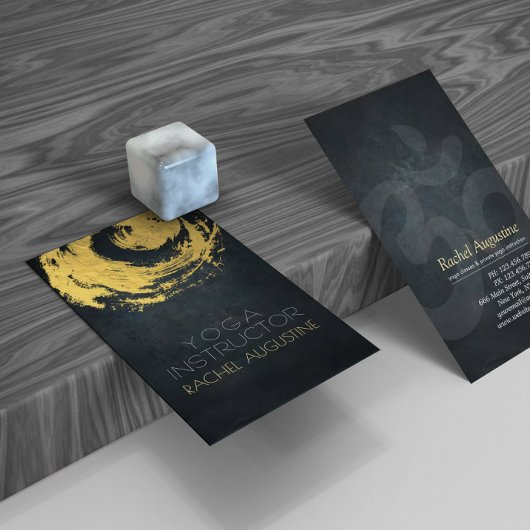 Elegant Black & Gold YOGA ZEN Symboolpenselen Visitekaartje