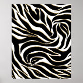 Elegant Black Gold Zebra White Animal Print (Voorkant)