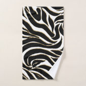 Elegant Black Gold Zebra White Animal Print Bad Handdoek (Handdoek)