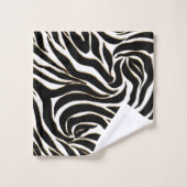 Elegant Black Gold Zebra White Animal Print Bad Handdoek (Wasdoekje)