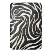 Elegant Black Gold Zebra White Animal Print Badmat (Voorkant Verticaal)