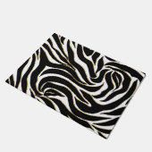 Elegant Black Gold Zebra White Animal Print Deurmat (Schuin)