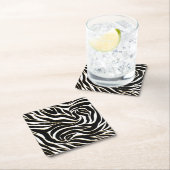 Elegant Black Gold Zebra White Animal Print Kartonnen Onderzetters (Insitu)