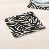 Elegant Black Gold Zebra White Animal Print Kartonnen Onderzetters (Schuin)