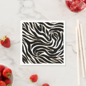 Elegant Black Gold Zebra White Animal Print Servet (Insitu)