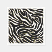 Elegant Black Gold Zebra White Animal Print Servet (Voorkant)