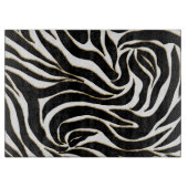 Elegant Black Gold Zebra White Animal Print Snijplank (Voorkant)