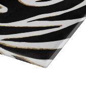 Elegant Black Gold Zebra White Animal Print Snijplank (Hoek)