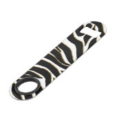Elegant Black Gold Zebra White Animal Print Speed Flessenopener (Voorkant Gekanteld)