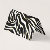 Elegant Black Gold Zebra White Animal Print Visitekaartje (Achterkant)