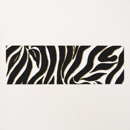 Elegant Black Gold Zebra White Animal Print Yogamat (Achterkant (horizontaal))
