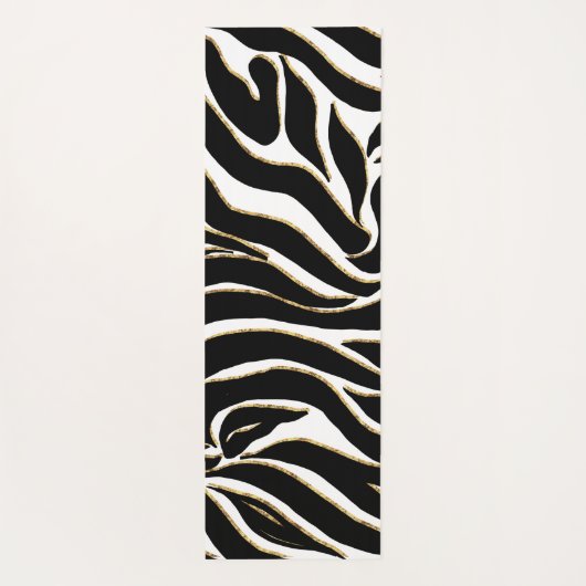 Elegant Black Gold Zebra White Animal Print Yogamat (Achterkant)
