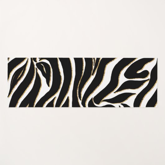 Elegant Black Gold Zebra White Animal Print Yogamat (Voorkant (horizontaal))