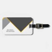 Elegant Black & Golden Border geometric Background Bagagelabel (Voorkant horizontaal)