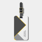 Elegant Black & Golden Border geometric Background Bagagelabel (Voorkant verticaal)