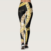 Elegant Black & Golden Chains Leggings (Achterkant)