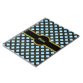 Elegant Black & Golden Diamond Pattern Notitieboek (Linkerzijde)