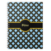 Elegant Black & Golden Diamond Pattern Notitieboek (Voorkant)