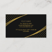 Elegant Black & Golden Visitekaartje (Achterkant)