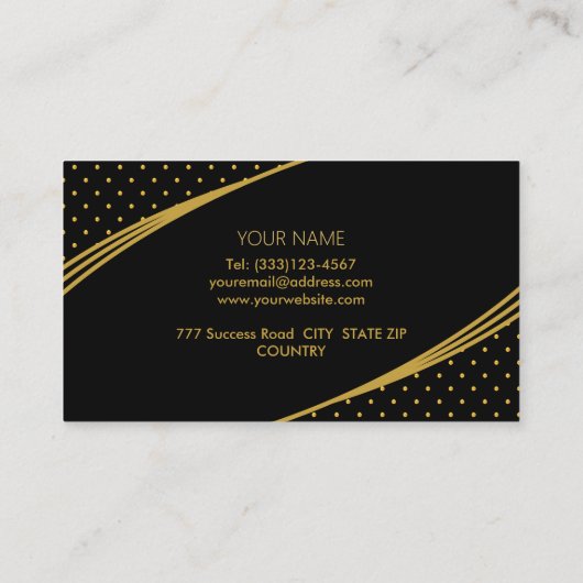 Elegant Black & Golden Visitekaartje (Achterkant)
