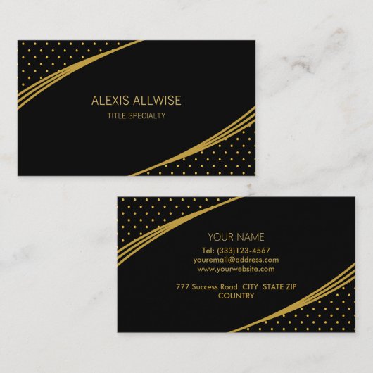 Elegant Black & Golden Visitekaartje (Voorkant / Achterkant)