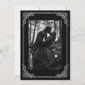 Elegant black Gothic wedding save the date Aankondiging (Achterkant)