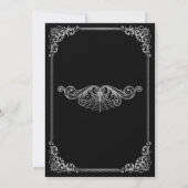 Elegant black Gothic wedding save the date Aankondiging (Achterkant)