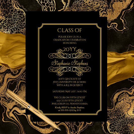 Elegant Black | Goudacademie voor afgestudeerden Kaart