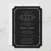 Elegant Black |Graduatiepartij bij het "Silver Col Kaart (Voorkant)