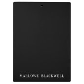 Elegant Black Gray Monogram Calligrafie Klembord (Achterkant)