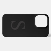 Elegant black &gray monogram initial iPhone hoesje (Achterkant horizontaal)
