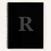 Elegant Black &gray Monogram  Notitieboek (Voorkant)
