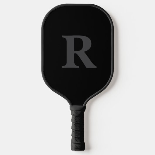 Elegant Black &gray Monogram Pickleball Paddle (Voorkant)