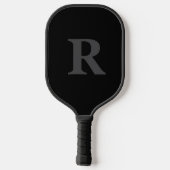 Elegant Black &gray Monogram  Pickleball Paddle (Achterkant)