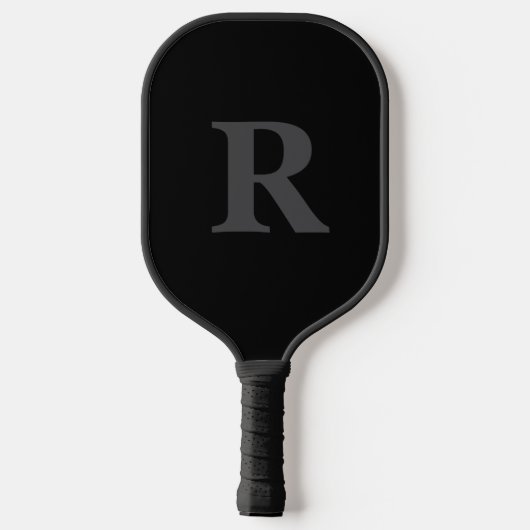 Elegant Black &gray Monogram  Pickleball Paddle (Achterkant)