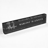 Elegant Black Gray Monogram Script Naambordje