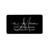 Elegant Black Gray Monogram Weddenschap Etiket (Voorkant)
