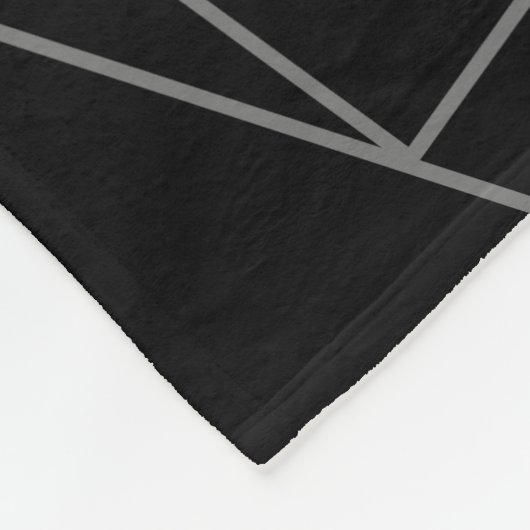 Elegant Black Gray Silver Monogram Name Script Fleece Deken (Hoek)