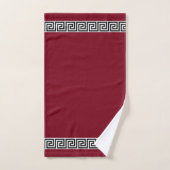 Elegant Black Greek Pattern over Burgundy Bath Tow Bad Handdoek (Handdoek)