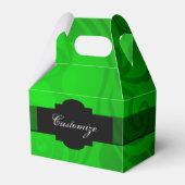 Elegant Black & Green Gable Favor Box Bedankdoosjes (Voorkant Zijde)