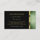 Elegant Black Green Glitter Gold  Ornamenten Visitekaartje (Achterkant)