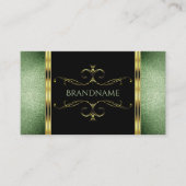 Elegant Black Green Glitter Gold  Ornamenten Visitekaartje (Voorkant)