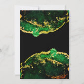 Elegant Black Green Gold Wedding Kaart (Achterkant)