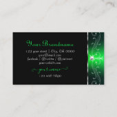 Elegant Black Green  Sparkle Jewels Monogram Visitekaartje (Achterkant)