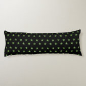 Elegant Black Green Stars Sparkle Glam Bedding Lichaamskussen (Achterkant)
