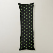Elegant Black Green Stars Sparkle Glam Bedding Lichaamskussen (Achterkant (Verticaal))