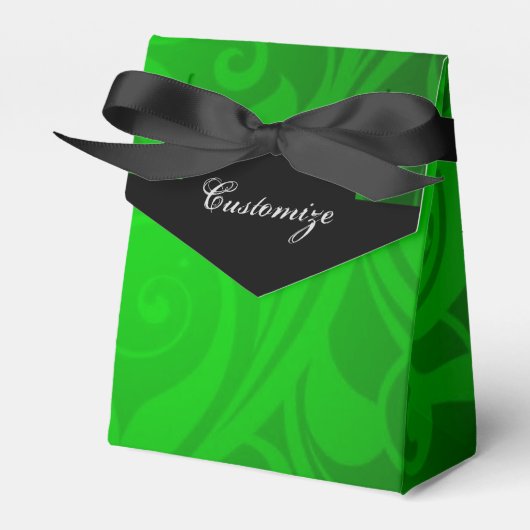 Elegant Black & Green Tent Favor Box Bedankdoosjes (Voorkant Zijde)