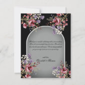 Elegant Black Grey Beauful Floral Hartelijk dank Bedankkaart (Achterkant)